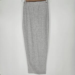 Meshki long grey knit ribbed pencil skirt xsmall